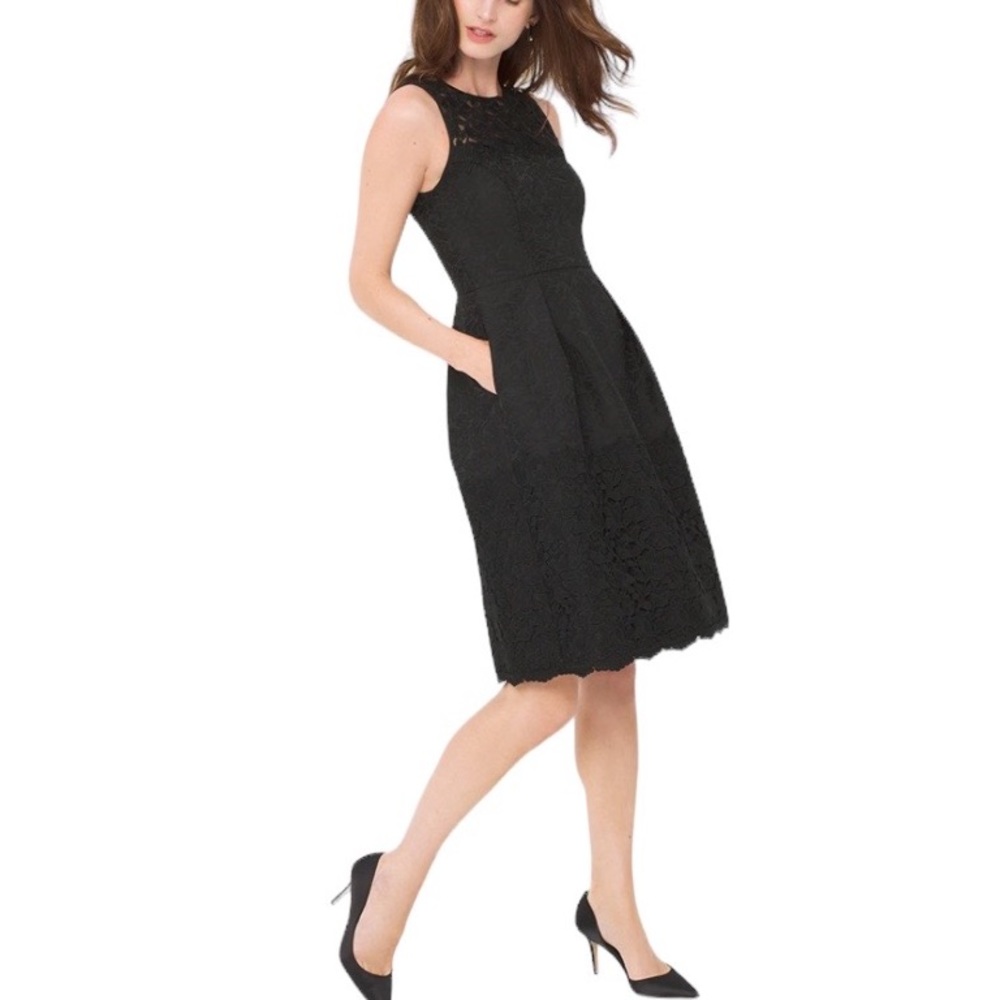WHBM Jacquard And Lace Dress